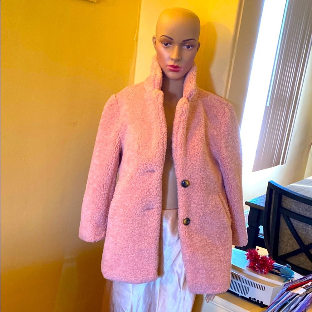 Cozy Pink Teddy Jacket with Plush Texture Teen Girl jacket